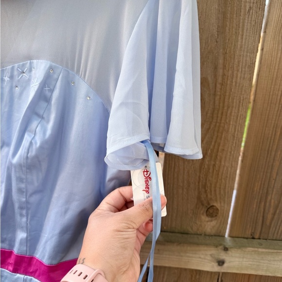 Disney Light Blue and Pink Dress with Sheer Sleeves - Picture 7 of 9